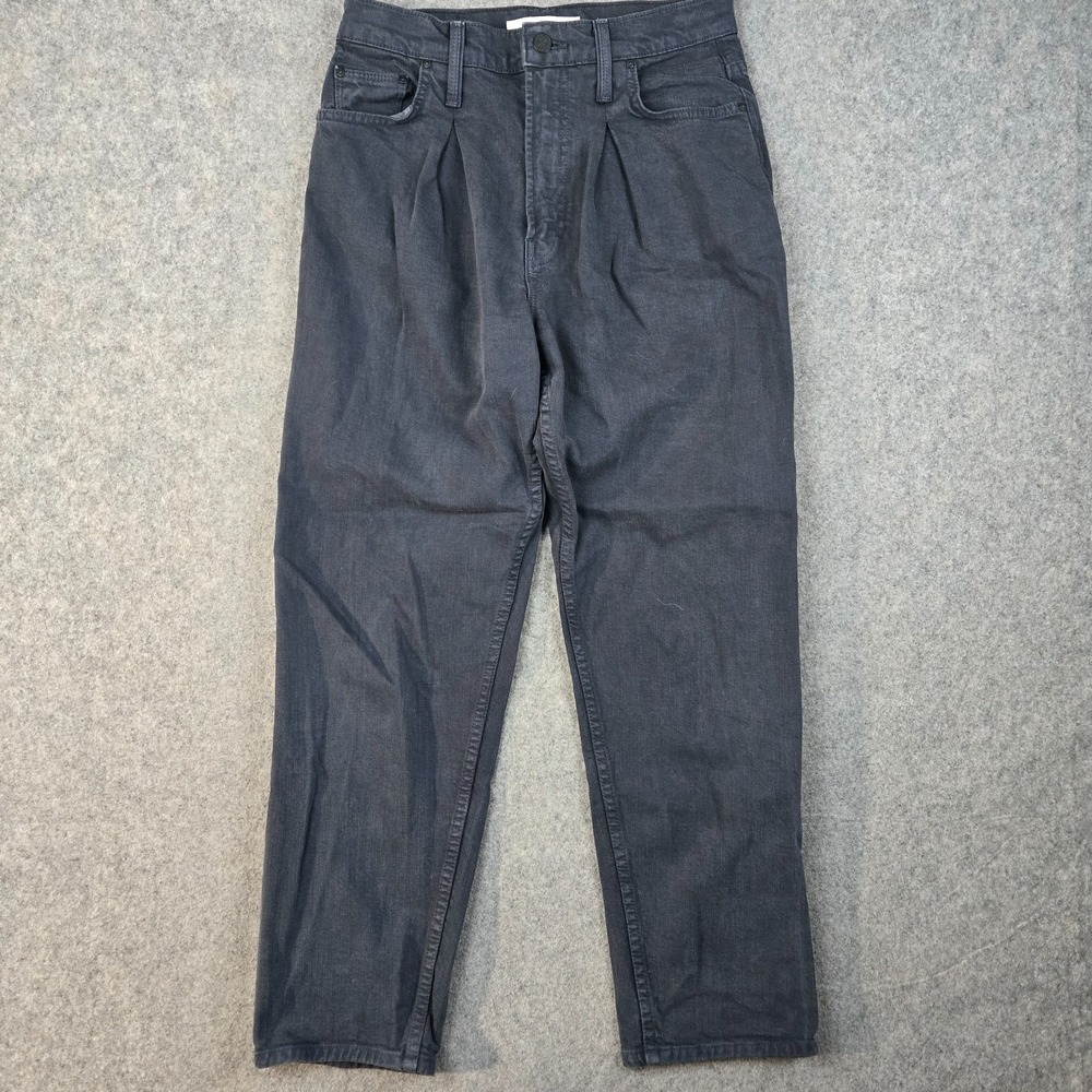 MOTHER Superior The Inside Out Ankle Jeans Size 27 Faded Black Pleated Baggy‎